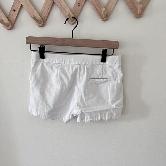 Girls Crewcuts J.CREW White Chino Casual Shorts Scalloped Hem - Size 12 - Picture 4 of 7